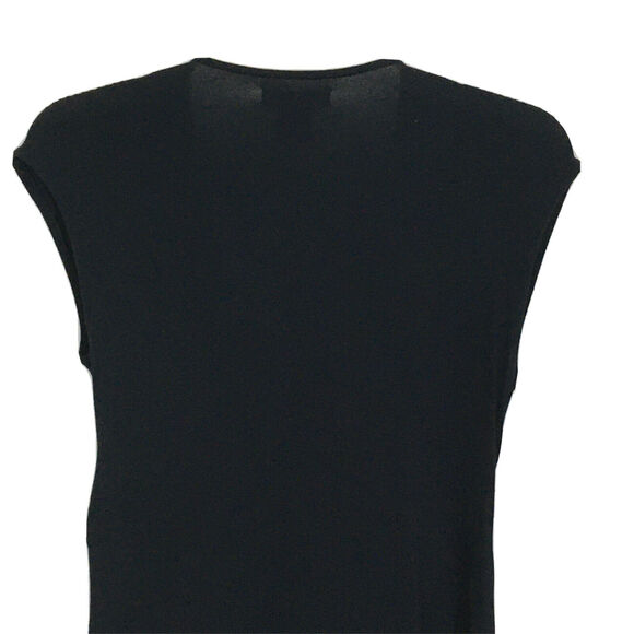 BCBGMAXAZRIA Black Belted Dress Faux Wrap Surplice V-Neck Empire Waist Dress S - Picture 6 of 12